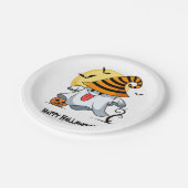 かわいい幽霊ハロウィーンデザイン ペーパープレート (アングル)