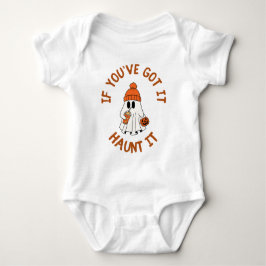 かわいい幽霊ハロウィーントートとパンプキンスパイスビーブ ベビーボディスーツ