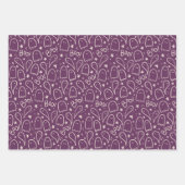 かわいい幽霊ハロウィーンパターンギフト ラッピングペーパーシート (正面)