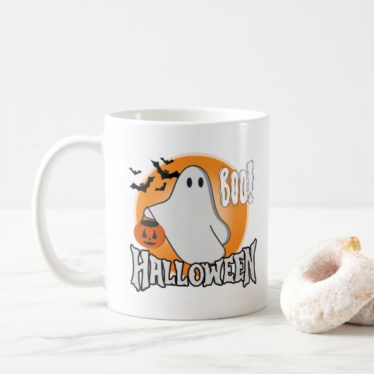 かわいい幽霊ハロウィーンブマグ コーヒーマグカップ (ドーナツ)
