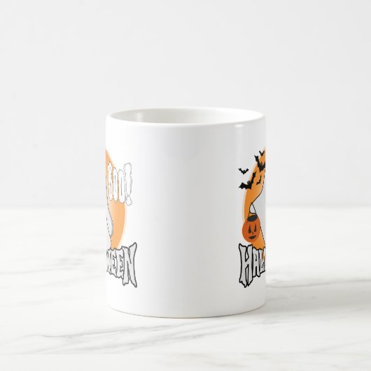 かわいい幽霊ハロウィーンブマグ コーヒーマグカップ (中央)