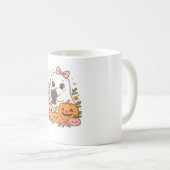 かわいい幽霊ハロウィーンブラックキャットカボチャ秋スポオ コーヒーマグカップ (正面右)