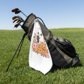 かわいい幽霊ハロウィーンブラックキャットカボチャ秋スポオ ゴルフタオル (グリーン)