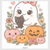 かわいい幽霊ハロウィーンブラックキャットカボチャ秋スポオ シール (シート)