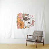 かわいい幽霊ハロウィーンブラックキャットカボチャ秋スポオ タペストリー (インサイチュ(横))