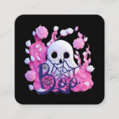 かわいい幽霊ハロウィーンブーパック スクエア名刺 (正面)