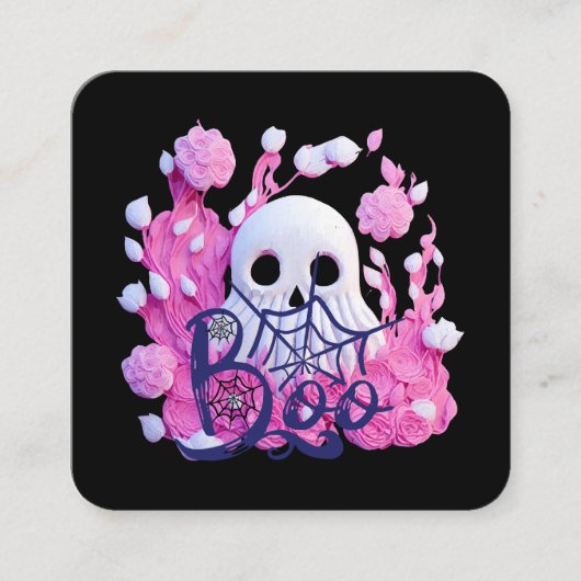 かわいい幽霊ハロウィーンブーパック スクエア名刺 (正面)