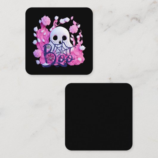 かわいい幽霊ハロウィーンブーパック スクエア名刺 (正面/裏面)