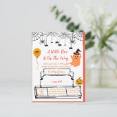 かわいい幽霊ハロウィーンベビーシャワーオレンジリトルブー 案内ポストカード (スタンド正面)