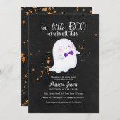 かわいい幽霊ハロウィーンベビーシャワー招待状 サンキューカード (正面/裏面)