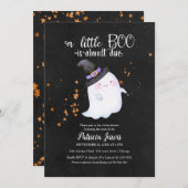 かわいい幽霊ハロウィーンベビーシャワー招待状 サンキューカード (正面/裏面)