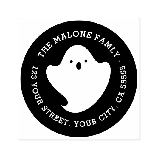 かわいい幽霊ハロウィーン差出人住所 ラバースタンプ (インプリント)