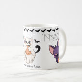 かわいい幽霊ハロウィーン猫 – カスタマイズ可能 コーヒーマグカップ (正面右)