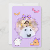 かわいい幽霊ハロウィーン誕生日サンキューカード 招待状 (裏面)