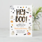 かわいい幽霊ハロウィーン誕生日パーティーの招待状 招待状 (スタンド正面)