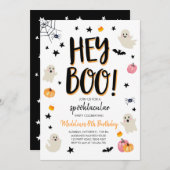かわいい幽霊ハロウィーン誕生日パーティーの招待状 招待状 (正面/裏面)