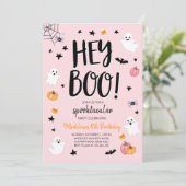 かわいい幽霊ハロウィーン誕生日パーティーの招待状 招待状 (スタンド正面)