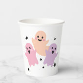 かわいい幽霊ハロウィーン誕生日パーティーガールパステル 紙コップ (正面)