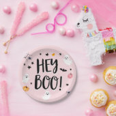 かわいい幽霊ハロウィーン誕生日パーティーガールピンク ペーパープレート (パーティー)