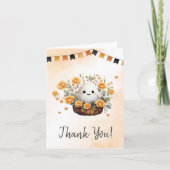 かわいい幽霊ハロウィーン誕生日 サンキューカード (正面)