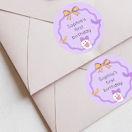 かわいい幽霊ハロウィーン誕生日 ラウンドシール