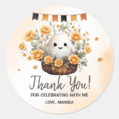 かわいい幽霊ハロウィーン誕生日 ラウンドシール (正面)