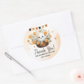 かわいい幽霊ハロウィーン誕生日 ラウンドシール (封筒)