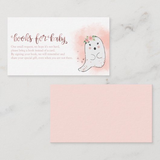 かわいい幽霊ハロウィーン赤ちゃんシャワーベビーEn用ブック エンクロージャーカード (正面/裏面)