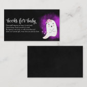 かわいい幽霊ハロウィーン赤ちゃんシャワーベビーEn用ブック エンクロージャーカード (正面/裏面)