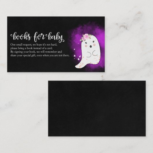 かわいい幽霊ハロウィーン赤ちゃんシャワーベビーEn用ブック エンクロージャーカード (正面/裏面)