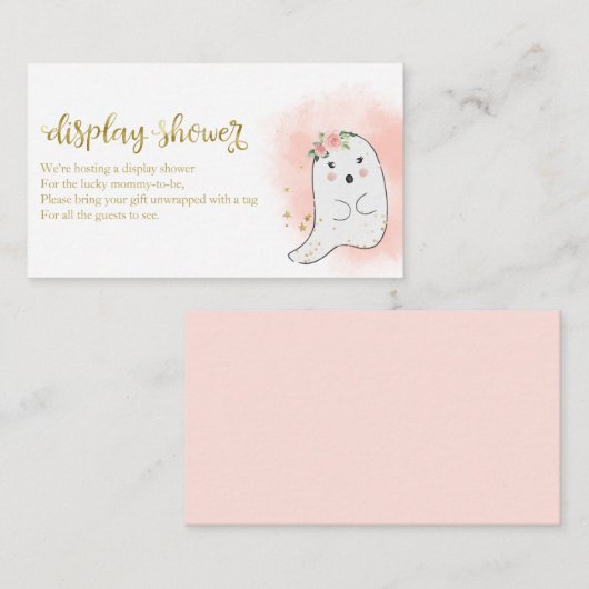 かわいい幽霊ハロウィーン赤ちゃんシャワー表示シャワー エンクロージャーカード (正面/裏面)