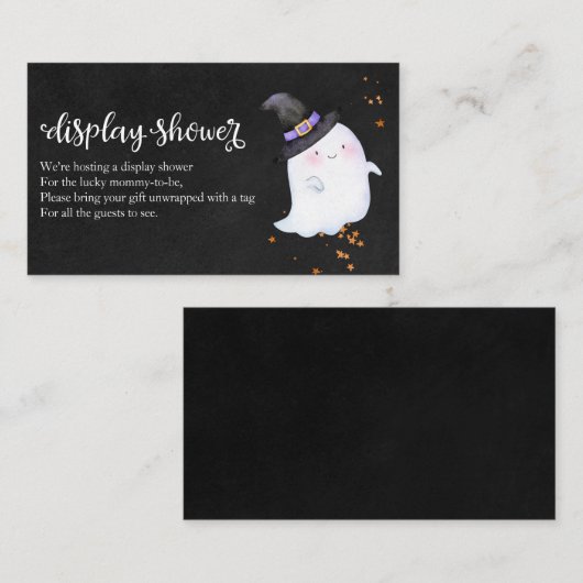 かわいい幽霊ハロウィーン赤ちゃんシャワー表示シャワー エンクロージャーカード (正面/裏面)