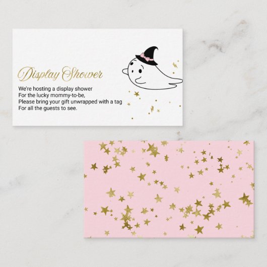 かわいい幽霊ハロウィーン赤ちゃんシャワー表示シャワー エンクロージャーカード (正面/裏面)