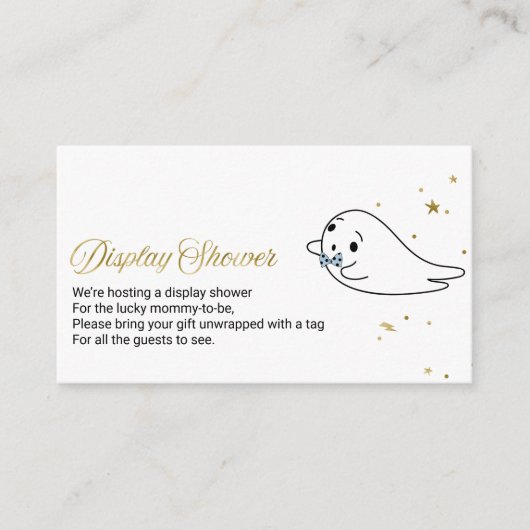 かわいい幽霊ハロウィーン赤ちゃんシャワー表示シャワーE エンクロージャーカード (正面)