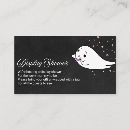 かわいい幽霊ハロウィーン赤ちゃんシャワー表示シャワーE エンクロージャーカード (正面)