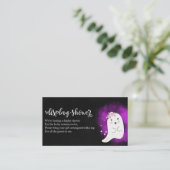 かわいい幽霊ハロウィーン赤ちゃんシャワー表示シャワーen エンクロージャーカード (スタンド正面)