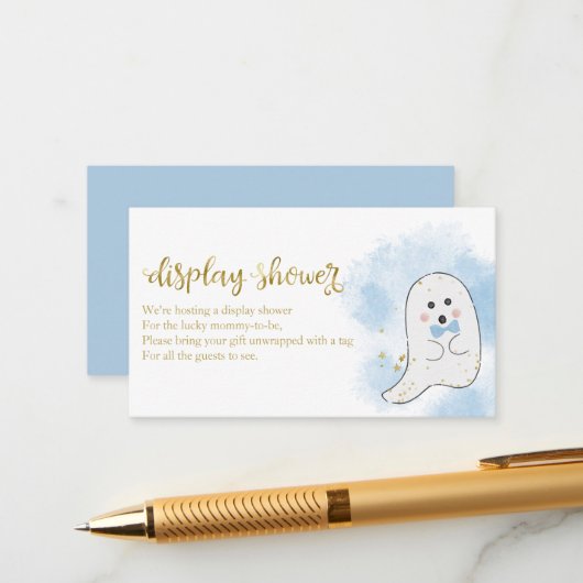 かわいい幽霊ハロウィーン赤ちゃんシャワー表示シャワーen エンクロージャーカード (正面/裏面インサイチュ)