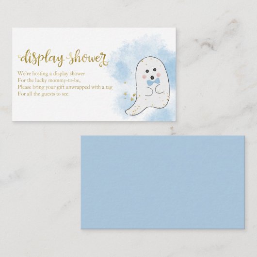 かわいい幽霊ハロウィーン赤ちゃんシャワー表示シャワーen エンクロージャーカード (正面/裏面)