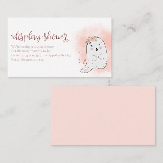 かわいい幽霊ハロウィーン赤ちゃんシャワー表示シャワーen エンクロージャーカード (正面/裏面)