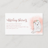 かわいい幽霊ハロウィーン赤ちゃんシャワー表示シャワーen エンクロージャーカード (正面)