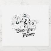 かわいい幽霊ハロウィーン音楽 スパークリングワインラベル (シングルラベル)