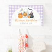 かわいい幽霊ハロウィーン1st誕生日パーティー 横断幕 (インサイチュ)