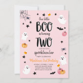 かわいい幽霊ハロウィーン2回目の誕生日パーティの招待状 招待状 (正面)