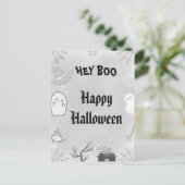 かわいい幽霊ハロウィーン シーズンポストカード (スタンド正面)