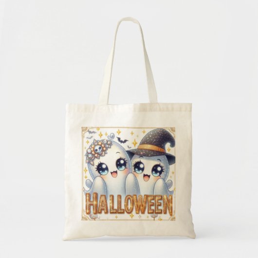 かわいい幽霊ハロウィーン トートバッグ (正面)