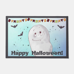 かわいい幽霊ハロウィーン ドアマット
