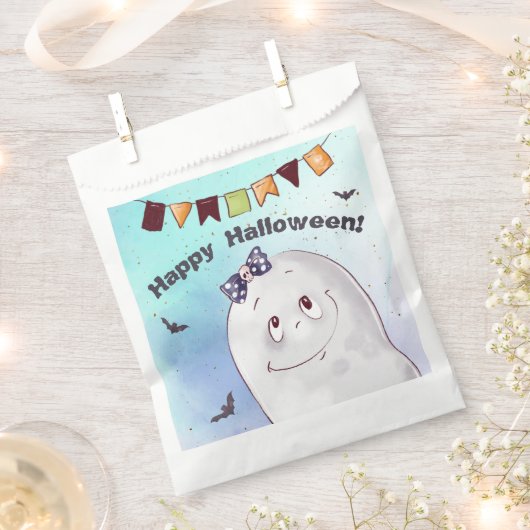 かわいい幽霊ハロウィーン フェイバーバッグ (クリップ留めされた状態)
