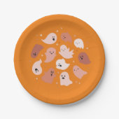 かわいい幽霊ハロウィーン ペーパープレート (正面)