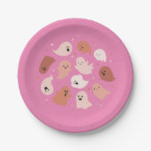 かわいい幽霊ハロウィーン ペーパープレート (正面)