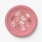 かわいい幽霊ハロウィーン ペーパープレート (正面)